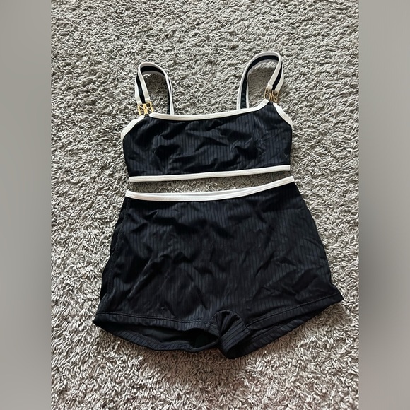 Daze Dayz Noir Swim Set in Black Ribbed - Picture 4 of 8